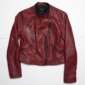 Forever 21 cropped faux leather moto jacket